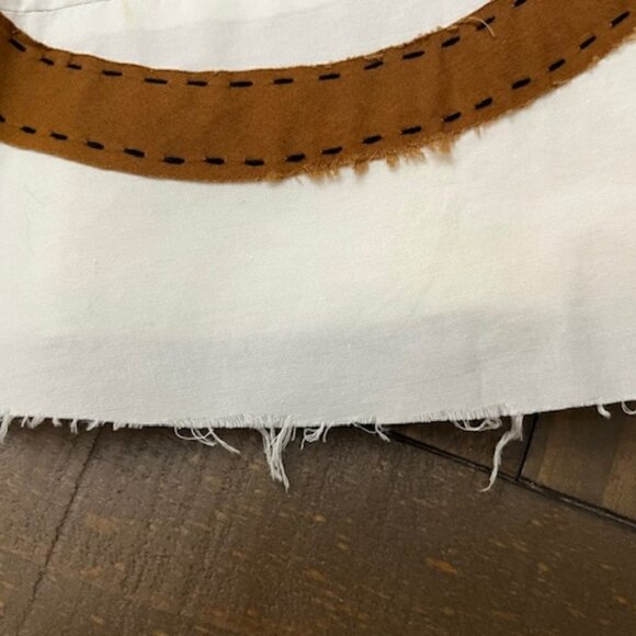 Easton Pearson Full Midi Skirt White & Brown Geometric Cotton - Picture 6 of 12